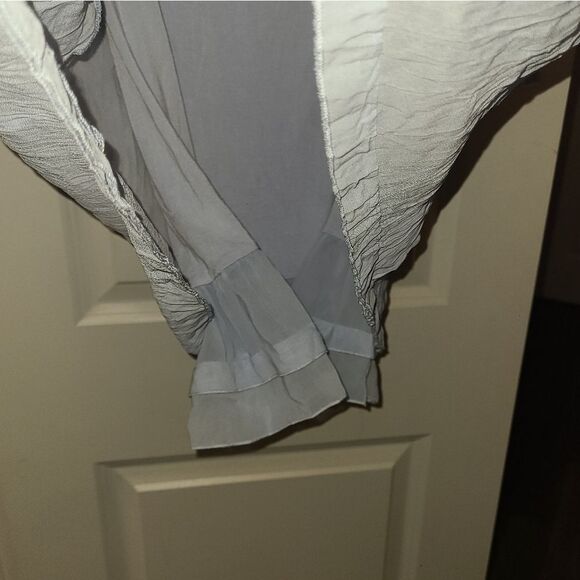 Soft Surroundings Sky Blue Crinkle Blouse - Picture 7 of 9